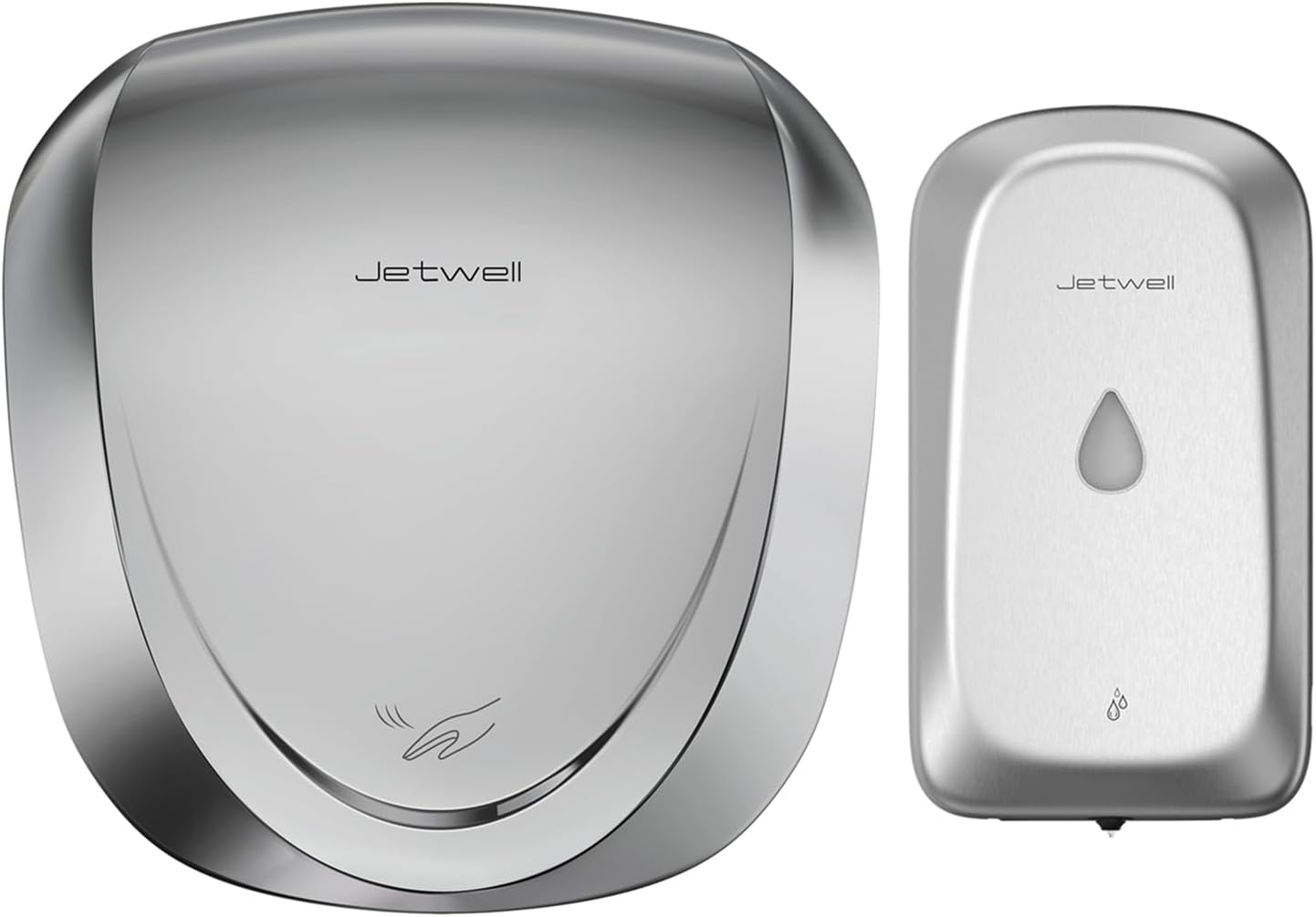 JETWELL UL Approved High Speed Hand Dryer and Wall Mount Automatic Touch-Less Hand Soap Dispenser, HEPA Filter Commercial Hand Blower and Stainless Steel Hand Soap Dispenser