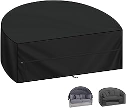 LAMUNI Sun Island Protective Cover for Sun Island, 205 x 110 x 80 cm, Garden Island Cover, Semicircular Sun Island Tarpaulin, Waterproof 420D Oxford Garden Island Cover for Sun Island