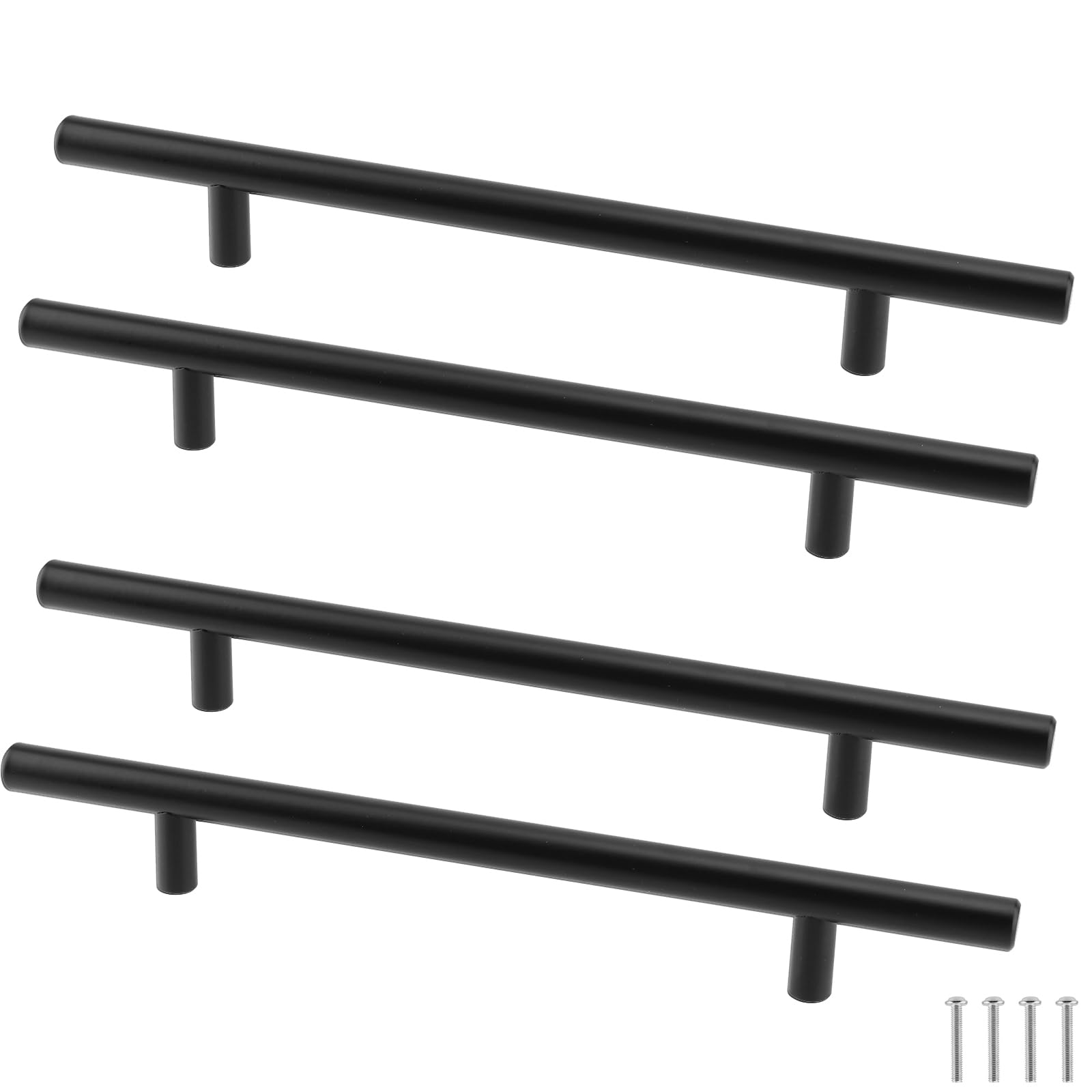 MAKTSAM 26 Pack Matte Black Cabinet Handles 160mm Hole Centers