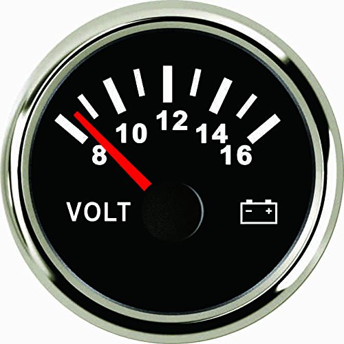 ELING Car Boat Voltmeter Volt Gauge 12V 8-16V 52mm(2") with Backlight