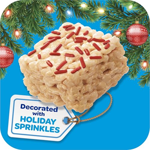 Rice Krispies Treats Mini Marshmallow Cereal Bars, Holiday Snacks, Snack Bars, Original with Holiday Sprinkles, 12.4oz Box (32 Bars) - Thumbnail 2