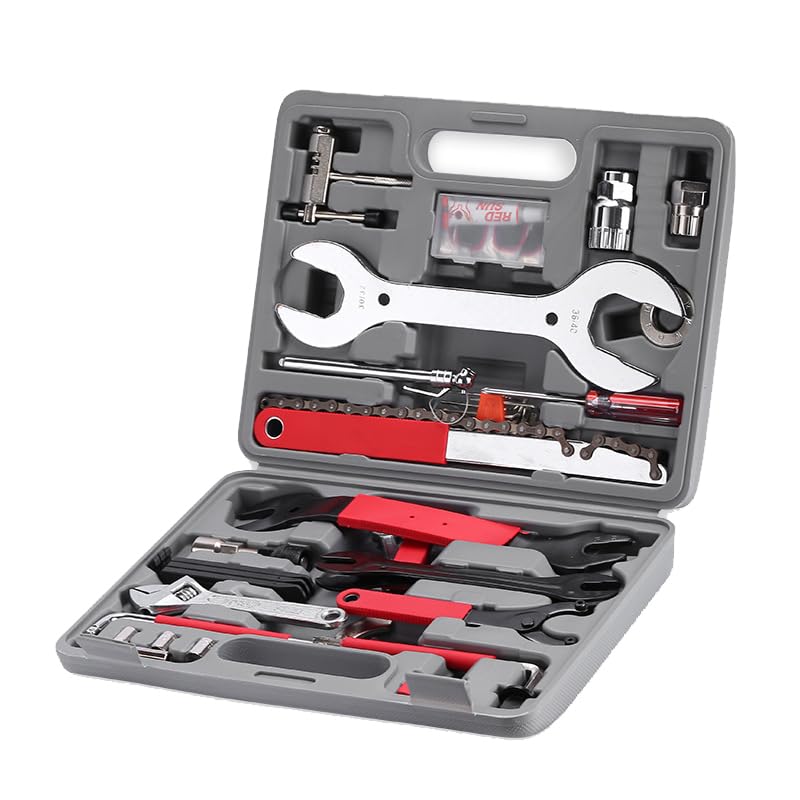 Bicycle Repair Tool Kit Bike Tools Multi Tool Kit Mechanics Tool Kit, Professional Socket Set with Case Box Amebee Multi-Functions Bike Tool 44-Piece Set Grey Colors