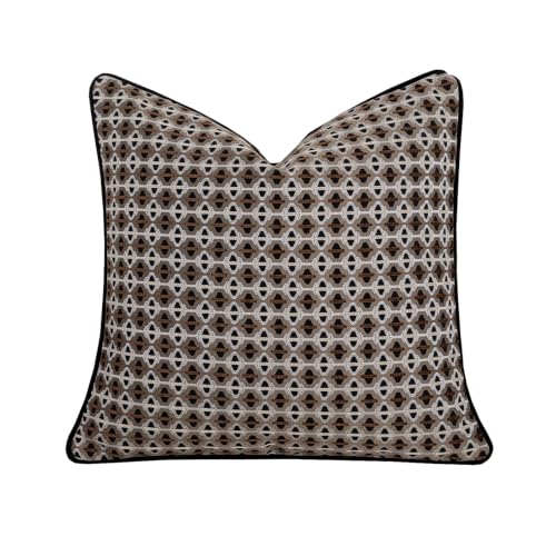 Vfuty 18x18 Decorative Textured Throw Pillow Cover, Charcoal Brown