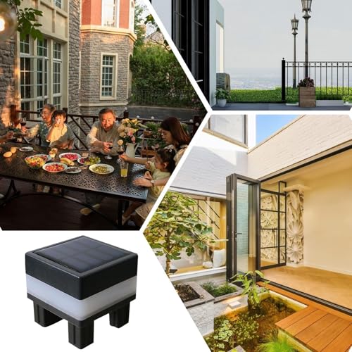 Luces solares de poste bicolor e impermeables para decoración de jardín y terrazas 4