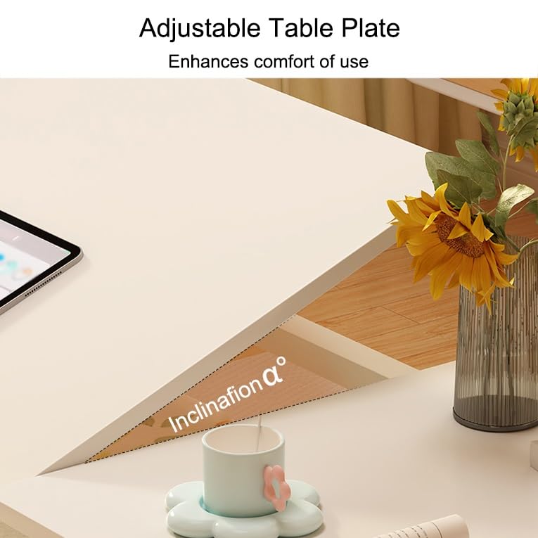 Table de lit réglable à roulettes, Table de Chevet d'hôpital, Bureau Mobile pour Ordinateur Portable au lit, Hauteur sous Plafond de 1,2 m à 1,8 m