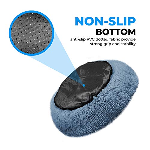 Whiskers & Friends Calming Cat Bed, Cat Beds for Indoor Cats, Small Dog Bed, Large Cat Bed, Cute Fluffy Round Donut Cat… - Image 5