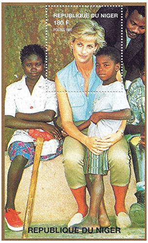 Principessa Diana ei bambini dell'Africa. Collezionisti foglio di francobolli miniatura / Niger / 1997