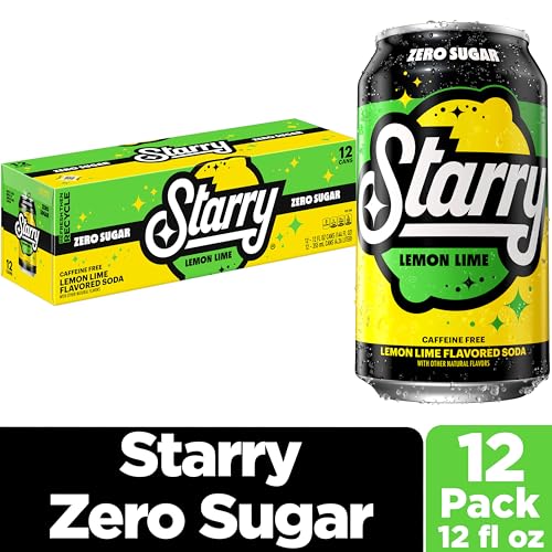 Image of Starry Zero Sugar Lemon Lime Soda, 12 Fl Oz Cans (Pack of 12)