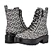 GUESS Women's Fearne Combat Boot, Black 008, 6