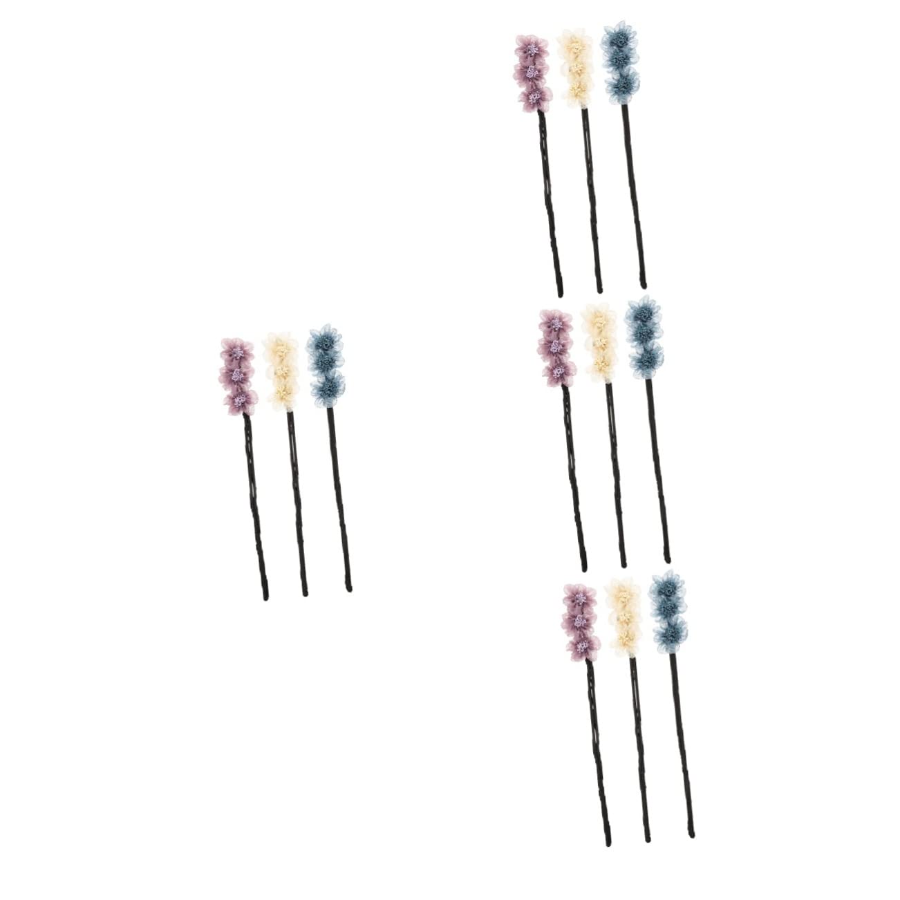 12stücke Teiliges Blumen Dutt-maker Für Haarschmuck Dekorative Haarklammern Für Elegante Hochsteckfrisuren Einfach Zu Bedienen Für Schule Partys Zuhause Farben