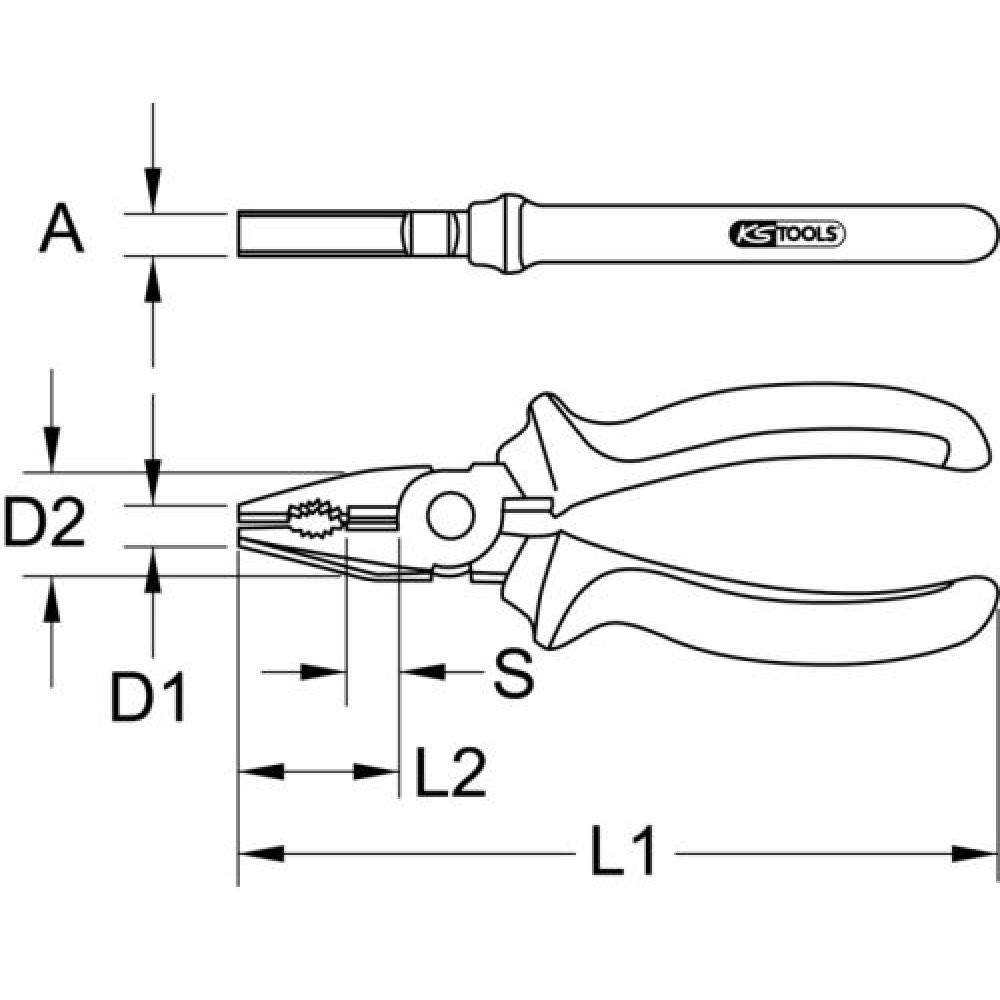 KS Tools 962.0620 Alicates universales BERYLLIUMplus 160 mm