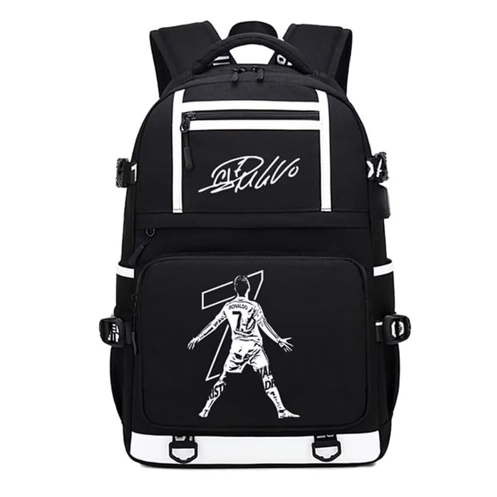 Jugador De Fútbol Estrella Rd7 Multifunción Luminoso Mochila Viaje Fútbol Club Fans Portátil Mochila