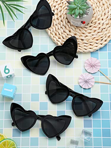 Flutesan 15 Pairs Heart Shaped Sunglasses Vintage Cat Eye Sunglasses for Bachelorette Party Supplies4