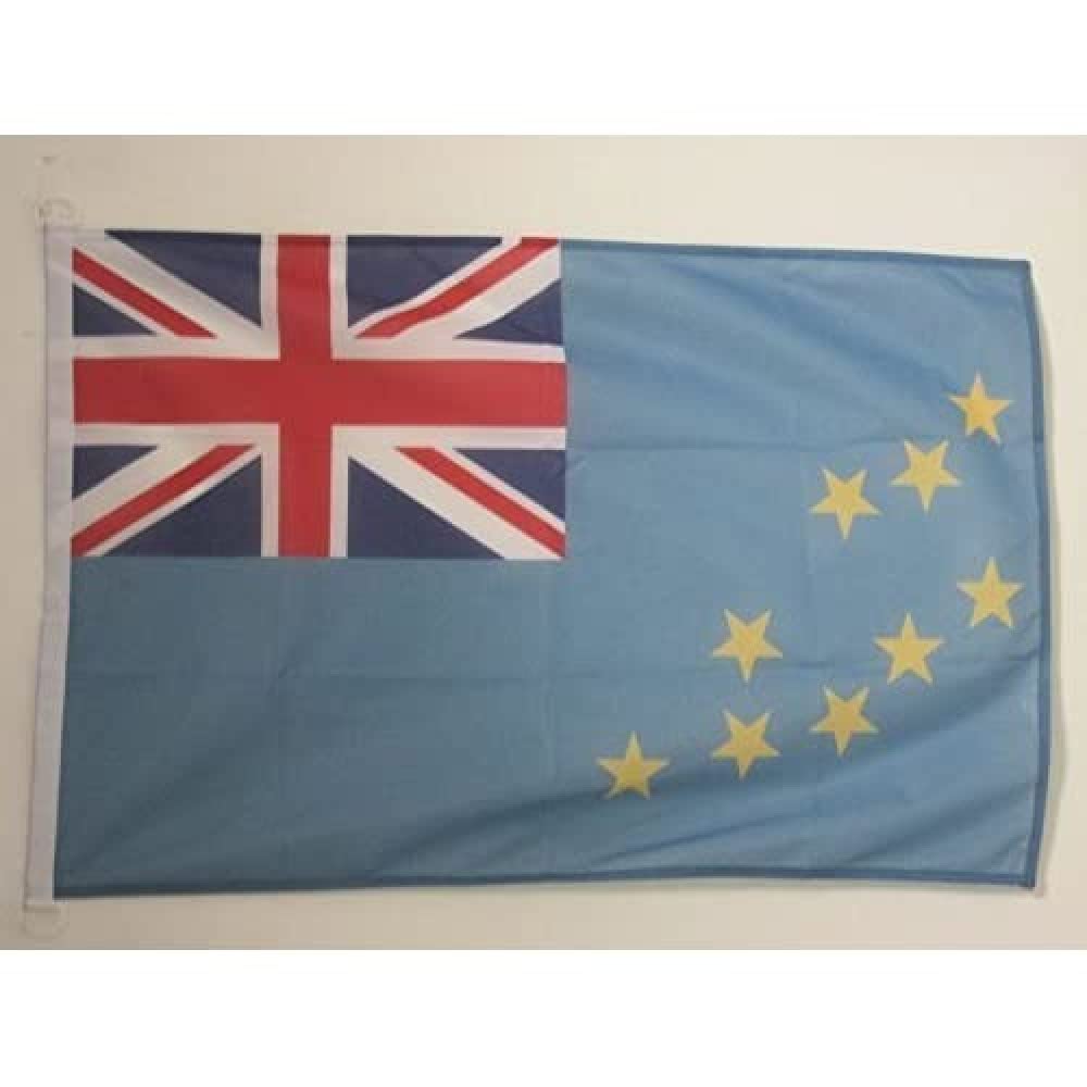 AZ FLAG - Tuvalu Nautical Flag - 18'' x 12'' - For Outdoor and Boat - Tuvaluan Banner Knitted Polyester with Two Plastic Rings - Vivid Colors - 12x18 in - 45x30 Cm — image 1