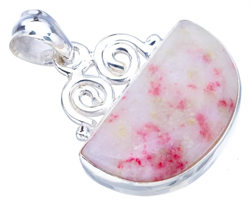 Pendentif en rhodonite naturelle pour sublimer vos tenues bohèmes en argent 925