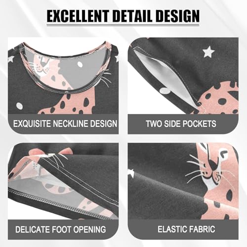 senya Short Sleeve Pajamas Sets Summer Cotton Sleepwear Leopard and Star4