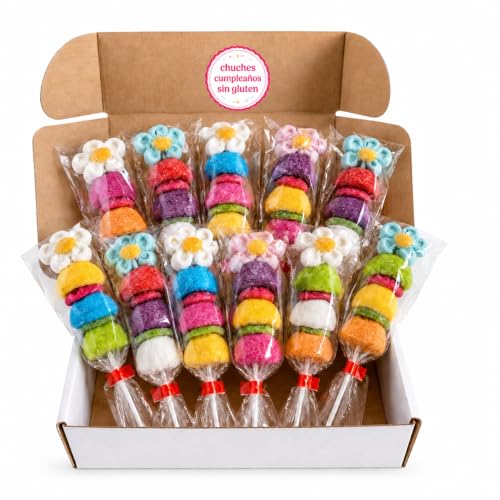 Ramo De Chuches pequeño Sin Gluten Regalo Original Infantil Fiesta Cumpleaños Comunión Boda Detalle Para Niñas Adolescentes Madres Abuelas Sorpresa Colorida Dulce Idea Creativa (12 -unidades)