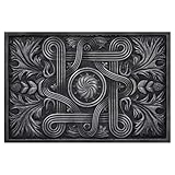 Tenedos 12 x 18 Rhythm Hand Made Textured Premium Metal Decorative Mural Tile for Kitchen Backsplash and Fireplace (Wrought Iron)