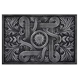 12 x 18 Rhythm Hand Made Textured Premium Metal Decorative Mural Tile for Kitchen Backsplash and Fireplace (Wrought Iron)