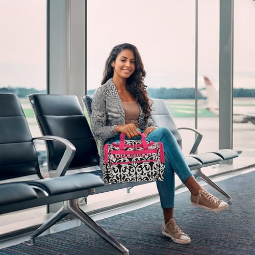 Image of World Traveler 81T16-501-F-1 Duffle Bag, One Size, Pink Trim Damask