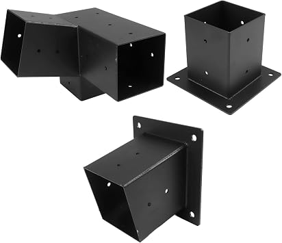 Pergola Brackets for 4x4 Posts for Slanted Roof Wall Mount Version for Porch and Gazebo Support(Left 15° set)