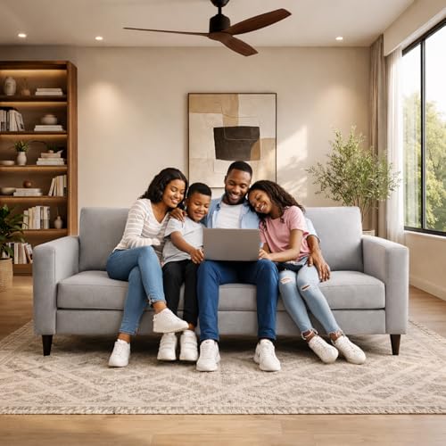 Image of Carlos 3 Seater Sofa Set for Living Room & Home Office, Modern Furniture Fabric Sofa Couch with Comfortable Soft Cushioning, Durable Wooden Frame, Stylish Seating for Home (Dark Grey)