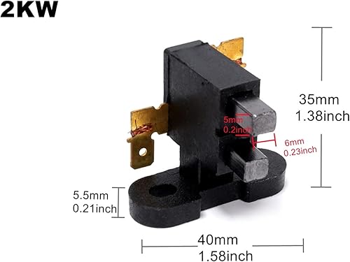 Miniatura 5 de 5 cepillos universales de carbono para generador de 2KW 5KW, compatible con Honda 168F188F, 2000-5000W alternador de carbono para escobilla de