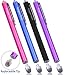 Bargains Depot [0.3-inch Hybrid Tip Series] 4Pcs Micro-Fiber Tip Stylus 5.5"L Ultra Sensitive Universal Capacitive Touch Screen Pens With Extra 4 Tips and Lanyards - ( (Black&Blue&Purple&Pink) )
