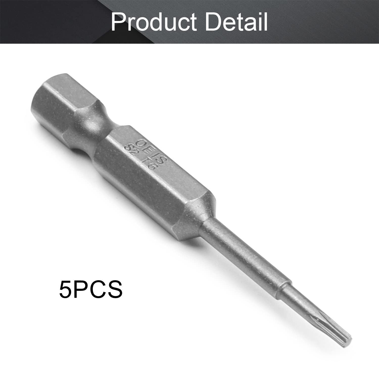 10-Piece T6 Torx Screwdriver Bit Set - Magnetic 1/4" Hex Shank 50mm S2 Steel