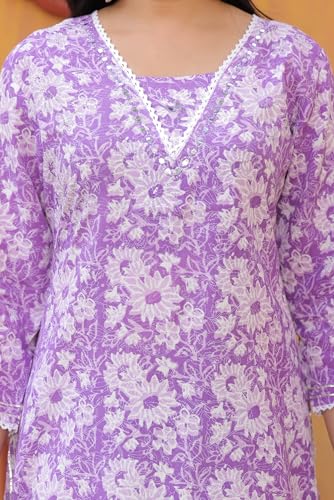 Image of PARTHVI Women's Printed Calf Length Straight Kurta & Skirt With Dupatta Set