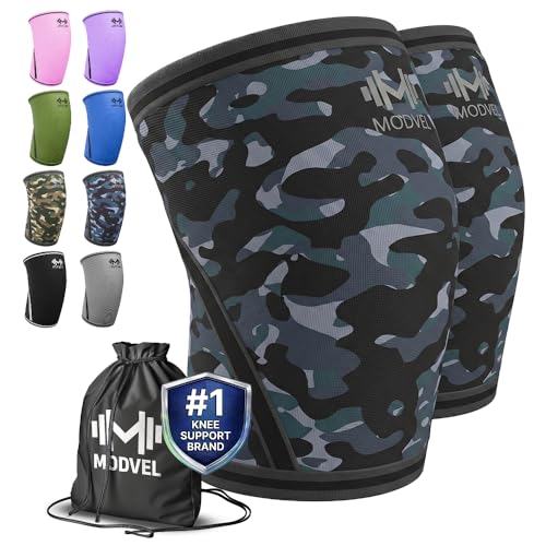 Image of Modvel Strength 7mm Knee Sleeves (Pair) for Weightlifting & Powerlifting (USPA, IPL Approved) | High-Performance Knee Compression Support For Squats, Weight Lifting - Men and Women