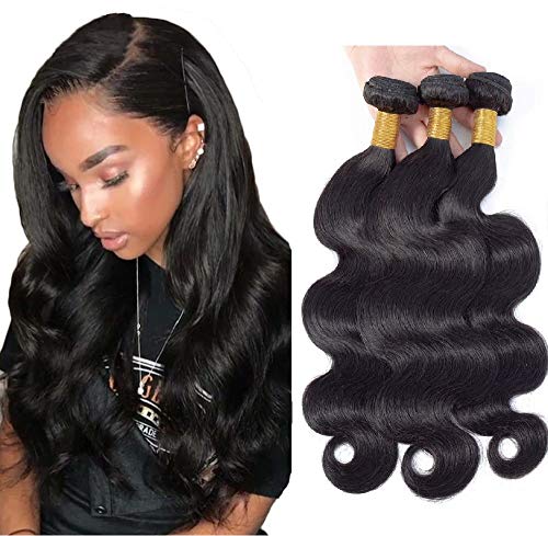 Brazilian Body Wave Virgin Hair 3 Bundles 8A Grade Virgin Human Hair Bundles 100% Unprocessed Virgin Human Hair Extensions Natural Color (10 10 10inch))