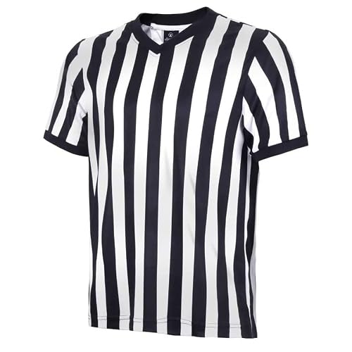 image for allentian Men Referee Shirt, Official Black & White Stripe Referee/Ump