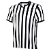 allentian Men's Referee Shirt - Official Black & White Stripe Referee/Umpire Jersey – Pro-Style V-Neck Referee Uniform, Great for Basketball, Football, Soccer (M)