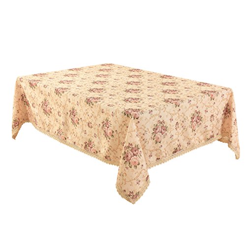 Highfly Vintage Flower Decorative 55X71 Rectangle Linen Table Cloth Printed Pattern Washable Table Cloth Dinner Kitchen Home Decor - Multi Colors & Sizes #TOP1