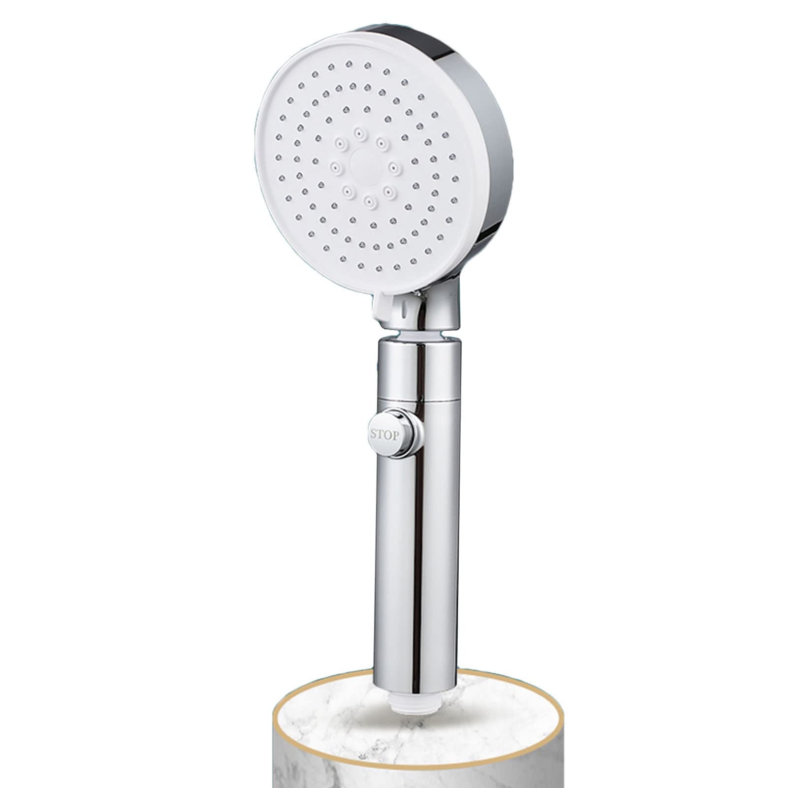 JESMVLPUTD Shower Head with ON/Off Pause Switch, Filter Shower Head for Hard Water to Increase Pressure 3 Modes Spray Function