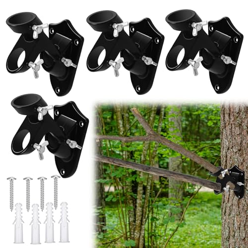 Mofuiry 4 Pack Metal Hunting Tree Branch Holders Adjustable Mounted Deer Lick...