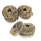 Timunr 3600 Count Roofing Nails 15 Degree 3/4 Inch x 0.12 Inch Collated Wire Coil Full Round Head Ring Shank Electro Galvanized Roofing Nails. Adapted to Gun Type CRN45.
