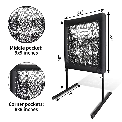 9 Hole Baseball Pitching Net With Strike Zone, 9 Pockets Pitchers Throw Training Aid For Baseball And Softball, Poratable And Adjustable Pitching Target Net, Wheels And Bib Number Included … #TOP2