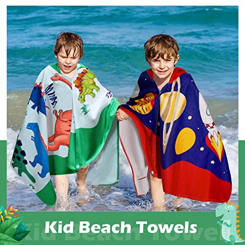 2 Pack Kids Hooded Towel For Boys Girls 30 X 50 Inch Oversized Kids Beach Bath Towel With Hood Poncho Boys Bath Towel Cotton Toddler Hooded Beach Towel For 2-12 Years #TOP5