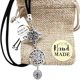 Collar Nudo de Brujas Triple Protección Amuleto Plata | Nudo + Tetragramatón + San Benito. Antelina 65cm Adaptable para Hombre y Mujer | Wicca, Protección contra Hechizos (WG Triple Protección)