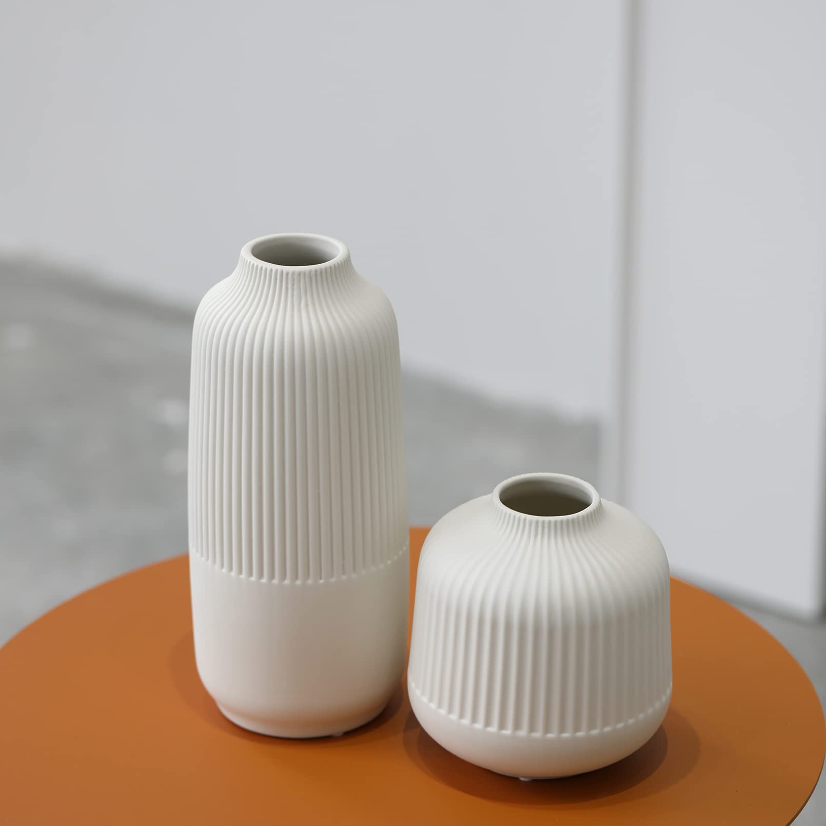 TCIUXYQ Ceramic Vase for Home Decor, White Vases for Dried Flower, Living Room Decoration, Office, Living Room, Kitchen,S