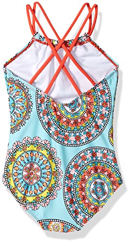 Kanu Surf Girls Beach Sport Halter One Piece Swimsuit, Jasmine Multi, 12 #TOP1