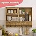 Felt Creative Home Goods Farmhouse Medicine Cabinet Organizer – Rustic Chicken Wire Wall Shelf with Hooks | Apothecary Shelf & Bathroom Wall Cabinet for Vintage Storage Farmhouse Shelves