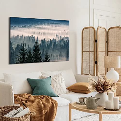 Foggy Forest Wall Art Green Pine Tree Canvas Pictures For Living Room Misty Mountain Nordic Photographic Nature Wilderness Landscape Painting Scenery Artwork Bedroom Bathroom Home Decorations 24X36" #TOP1
