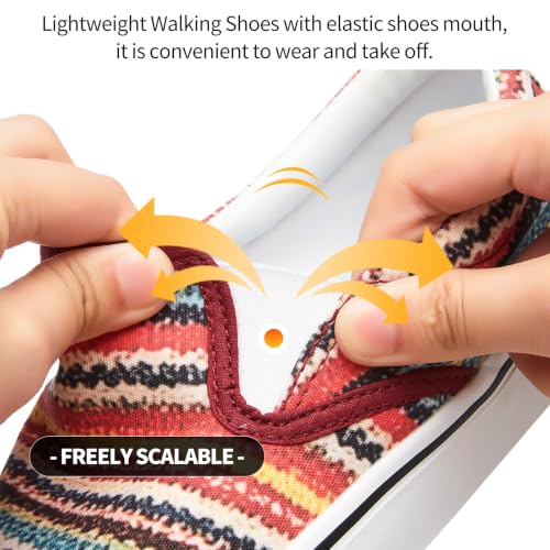 Image of Women's Canvas Slip On Sneakers Non Slip Loafers