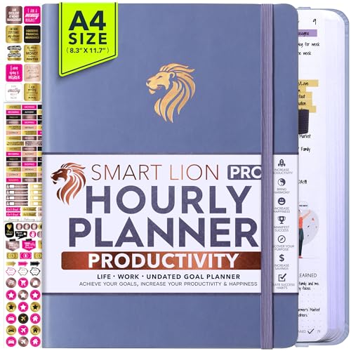 Hourly Planner - Undated Daily, Weekly & Monthly Planner with Budget Section | A 12 Month Journey to Increase Productivity & Happiness | Life Organizer & Gratitude Journal - Vertical Format