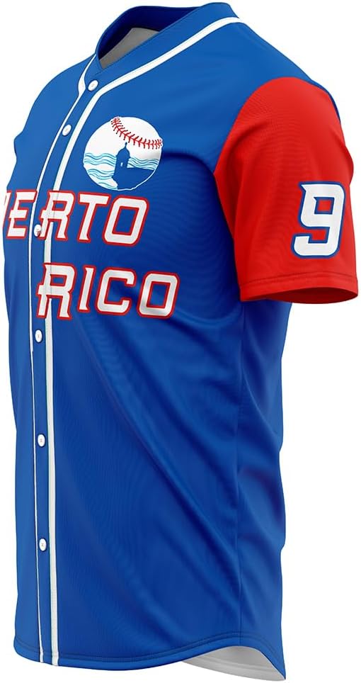 Men's #9 Puerto Rico World Game Classic Baseball Jersey Shirts Stitched