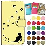 ガールズネオ Galaxy S10+ docomo SC-04L SC-05L/au SCV42 ケース 手帳 (ねこの足跡いくつ？/ブラック) SC-04L-PD-MYR-YSZ-0146