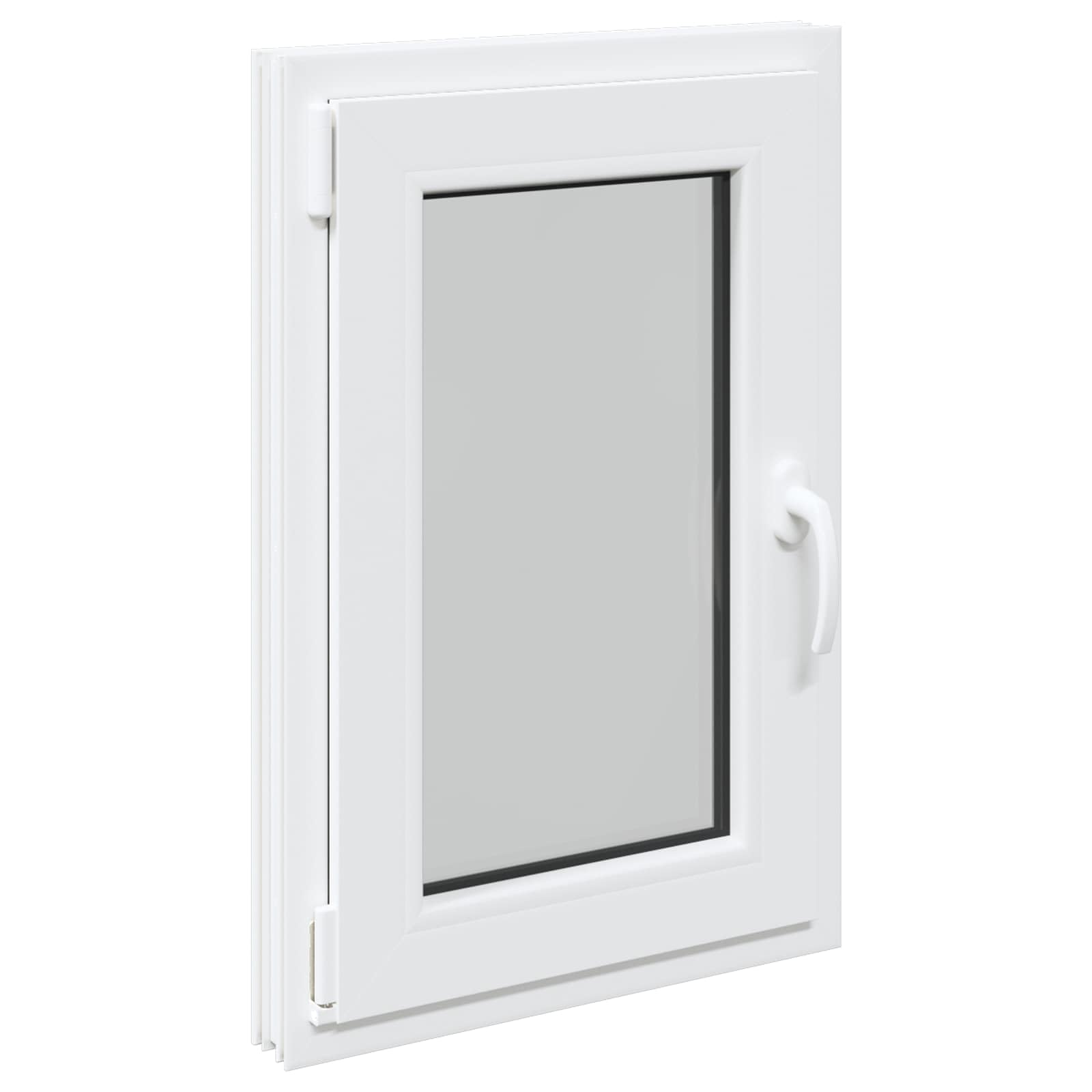 vidaXL Ventana de sótano RISOR 50 x 75 cm PVC y Vidrio Blanco, Sótano, Aislante Térmico Moderno y Duradero para Ventanas Eficientes, Accesorios de Vidrio PVC Aislantes